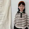 Estilo Callejero de Moda ~ Suéter de Punto Unisex Rayado Suave para Niños y Niñas, Versión Coreana, Corte Holgado para Bebés