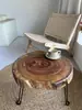 Mesa de Centro Plegable de Madera Maciza, Mesa Pequeña Simple para Balcón Exterior, Mesa Baja Tatami para Sala de Estar, Mesa de Centro para Balcón