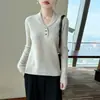 Suéter de Tricô 100% Lã Pura com Gola Pequena Estilo Old Money para Mulheres, Suéter de Tricô Trançado Vintage, Top Base Quente Slim Fit