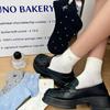 Calcetines Zhuji para Mujer Calcetines Cortos Calcetines de Media Pantorrilla Otoño e Invierno Lunares Lazo Calcetines de Invierno para Maternidad Calcetines de Algodón Puro Anti-Olor