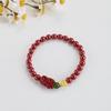 Pulseira Atacado Top de Linha Cinábrio Natural Banhada a Ouro Cobre Pixiu da Sorte Mineral Bruto Areia Dourada Roxa Pulseira Estilo Chinês Pulseira Feminina