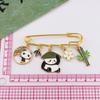 Broche de Metal Estilo Chino Panda con Goteo de Aceite Broche Tendencia Nacional Lindo Bambú Elegante Nicho Accesorios para Sudaderas Productos de Moda