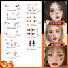 Adesivos de maquiagem de palhaço de Halloween adesivos de tatuagem à prova d'água maquiagem criativa rosto engraçado cicatriz amor fofo