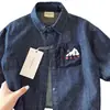 Camisa de Mezclilla para Niños 2026 Otoño Manga Larga Holgada Casual Chaqueta para Niños, Bebés y Niños Pequeños Camisa de Cuello Campana, Ropa para Niños