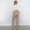 2026 Novo Modelo Aliexpress Mais Vendido Roupas Femininas com Bordas Franzidas e Cinto, Calças Skinny Slim-Fit para Mulheres, Verão