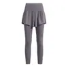 Conjunto de Yoga para Mujer con Cuello Alto, Cremallera, Chaqueta de Secado Rápido, Pantalones de Falso Dos Piezas, Conjunto Deportivo para Fitness, Running, Pilates, Entrenamiento