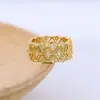 Anel de renda em prata esterlina feminino s925 processo de trefilação de prata esterlina oco banhado a ouro 18K anel atacado venda quente