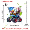 Colgante de Acrílico 2D para Coche con Diseño Nuevo Transfronterizo Día de la Independencia Americana Llavero de Gato Conejo Águila de Dibujos Animados Decoración Interior de Coche