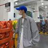 Camisa de manga comprida listrada pequena estilo japonês, meninos, verão 2024, estilo Hong Kong, moda, camisa solta vertical
