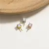 Sujetador de pines Diana pendientes Accesorios DIY Zirconia cúbica incrustada en oro de 18k portaflores hueco Portabolas pegajosas de cera de abeja Pendiente de perla
