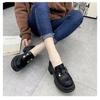 Mocassins de Outono 2025 Novos Sapatos de Couro Pequenos Slip-On Estilo Britânico Sapatos Solteiros Pequenos com Aumento de Altura Sapatos de Couro Pequenos de Sola Grossa