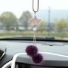 Bola de piel de visón con forma de estrella de cinco puntas y cristales de imitación para decoración de espejo retrovisor de coche, comercio electrónico internacional de Amazon