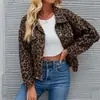 Europa e Estados Unidos transfronteiriços AliExpress 2024 novo casaco jeans de primavera e outono estampa de leopardo manga longa curto solto casual