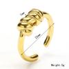 Anillo simple de estilo ins de alta calidad con torsión anudada para mujer, acero de titanio chapado en oro de 18K que no se desvanece, anillo para el dedo índice al por mayor