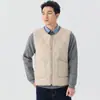 Chaleco de hombre nuevo para otoño e invierno, forro polar cálido, cierre de cremallera, talla extra grande, bolsillo exterior, chaleco corto de rombos para hombre 2402