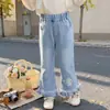 Pantalones Vaqueros de Encaje Elsa para Niños Nueva Temporada Otoño 2026 Estilo Coreano Pantalones de Pierna Ancha Escolares para Niñas Ropa Infantil Dropshipping de Moda