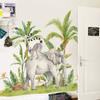 Elefante planta tropical pegatina de pared animal de dibujos animados decoración de pared de fondo para dormitorio infantil papel tapiz KL36037