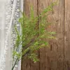 Pico de bambu de galho alto céu estrelado dente-de-leão verde escuro verde claro estilo floresta celebração de casamento decoração marcador de corredor arranjo de flores teto alto material de folha