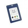 Portatarjetas de identificación exclusivo de cuero genuino transfronterizo, gafete de trabajo personalizado con tres ranuras para tarjetas, cordón para gafete de trabajo, gafete de autobús