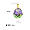 Colgante para Mujer Estilo Pintura al Óleo Jardín de Monet Colgante Redondo de Flor para Mujer Moda Elegante Simple Cadena para Clavícula Colgante Venta al por Mayor