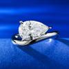 Joyería de oro Longlong plata 925 estilo ins anillo de gota de diamante moda Joker anillo de diamante único 7*11 plata S925 estilo europeo y americano