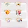 Anillo Abierto Colorido Estilo Lindo Goteo de Aceite Anillo de Sol Arcoíris de Dibujos Animados Búho Accesorios de Moda Personalizados para Niñas