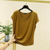 Playera Modal Holgada para Mujer Verano Delgada Interior Chaleco Talla Grande Casual Sin Mangas Top Combinable Cuello Redondo Camiseta Básica