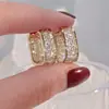 Venta Caliente Transfronteriza Europea y Americana Lujo Ligero Micro-incrustación Forma de U Hebilla de Oreja Moda Femenina Pendientes Ins Simples Pendientes de Gama Alta