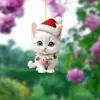 Navidad Nuevo Acrílico Lindo Gatito Decoración Festiva Colgante Transfronterizo Colgante Plano para Coche Colgante de Fiesta