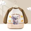 Bata de otoño e invierno para bebé, impermeable y resistente a las manchas, para niños, adecuada para el jardín de infantes, se usa como babero para comer y se puede llevar como ropa exterior; delantal de pana