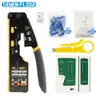Kit de Herramientas de Crimpeo de Red de Siete Pisos Pinzas Todo en uno Pinza de Crimpeo Ethernetafilada Para Ensamblaje de Cables LAN de Oficina en Casa