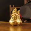Nuevo Recipiente del Tesoro Zodiacal Dorado Arena Tres en Uno Recipiente Giratorio de Atracción de Riqueza Figura Zodiacal Decoración de Escritorio Artesanía