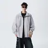 Jaqueta de voo estilo americano com gola alta para homens, marca da moda, outono, estilo high street, corte solto, top legal e esportivo estilo workwear