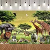 Fondo del Mundo Animal 2026 Transfronterizo Amazon Nuevo Decorativo Tapiz de Animales Dinosaurios Arreglo de Escena de Bosque