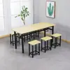 Mesa e cadeira de fast food 6 pessoas mesa e cadeira de refeitório banqueta suspensa de aço inoxidável mesa de jantar combinação de mesa e cadeira para refeitório escolar de empresa