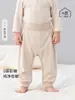Pantalones de bebé, algodón sin teñir, pantalones de dormir para primavera y otoño, de cintura alta, protectores de barriga, pantalones casuales, pantalones de pierna ancha, pantalones largos para bebé