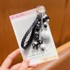 Colgante de Cadena para Teléfono Móvil con Perlas y Bola de Pelo Hecho a Mano DIY Lindo Colgante de Llavero de Coche Ins Accesorios de Muñeca para Bolso