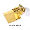 Venta al por mayor de fábrica de papel de aluminio dorado 9*9 para decoración de techo, Buda, artesanías cuadradas para bodas, papel de aluminio dorado hecho a mano