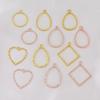 Accesorios para Joyería de Aleación DIY Accesorios de Pegamento UV de Resina Colgante de Marco Metálico Cuadrado Forma de Corazón Redonda Forma de Gota de Agua