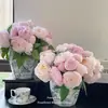 Buquê de Peônias Artificiais, Buquê de Flores Artificiais de Mão, Sala de Estar, Quarto, Flores para Mesa de Jantar, Adereços de Foto de Peônias Artificiais, Flores Artificiais