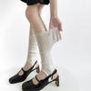 Calcetines Cubrepiés de Seda de Hielo Estilo Coreano Estilo Ballet para Mujer Aguja Fina Patrón Vertical Adelgazantes Estilo Ins Cubrepiernas Delgado Calcetines Apilados Miu