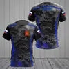 Camiseta Popular Rusa para Hombre 2024 Transfronteriza Casual Holgada Cuello Redondo Bandera Rusa Manga Corta Prenda para Hombre