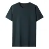 Camiseta de manga corta de 180 g para hombre y mujer, nuevo estilo primavera-verano, casual y versátil, color liso