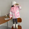 Chaqueta de Algodón Cálida para Niña Pequeña Niños 2026 Otoño Invierno Nuevo Abrigo de Algodón con Capucha Ropa Exterior Infantil Deportiva de Bloque de Color Cálido