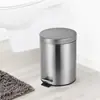 Contenedor de Basura de Acero Inoxidable de 5L con Pedal para Baño de Hotel Oficina Cubo de Basura con Pedal