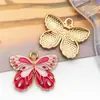 Mistura de 4 Modelos 18x22mm Pingente Borboleta Colorida com Gotejamento de Óleo Liga de Zinco Material para Pulseira Chaveiro Acessórios de Joia DIY
