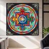 Nuevo estilo chino Xizang Thangka redondo Zen pegatinas combinadas mural pasillo sala de estar sofá pared de fondo mural Tangka