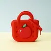 Monedero de silicona con forma de cueva cuadrada para niños, bolso cruzado para caminar, divertido y bonito bolso de silicona para cambio.