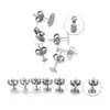 Acero Inoxidable Chapado en Oro Real Pines para Oreja Retención de Color Topes para Aretes Aretes Joyería para Oreja Accesorios de Joyería DIY Engastes para Aretes Engastes Vacíos Fondo Plano