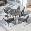Mesa y silla nórdicas para exteriores, para patio, villa, balcón, silla de ratán, impermeable, protector solar, para jardín, exterior, ocio, combinación de mesa y silla de ratán